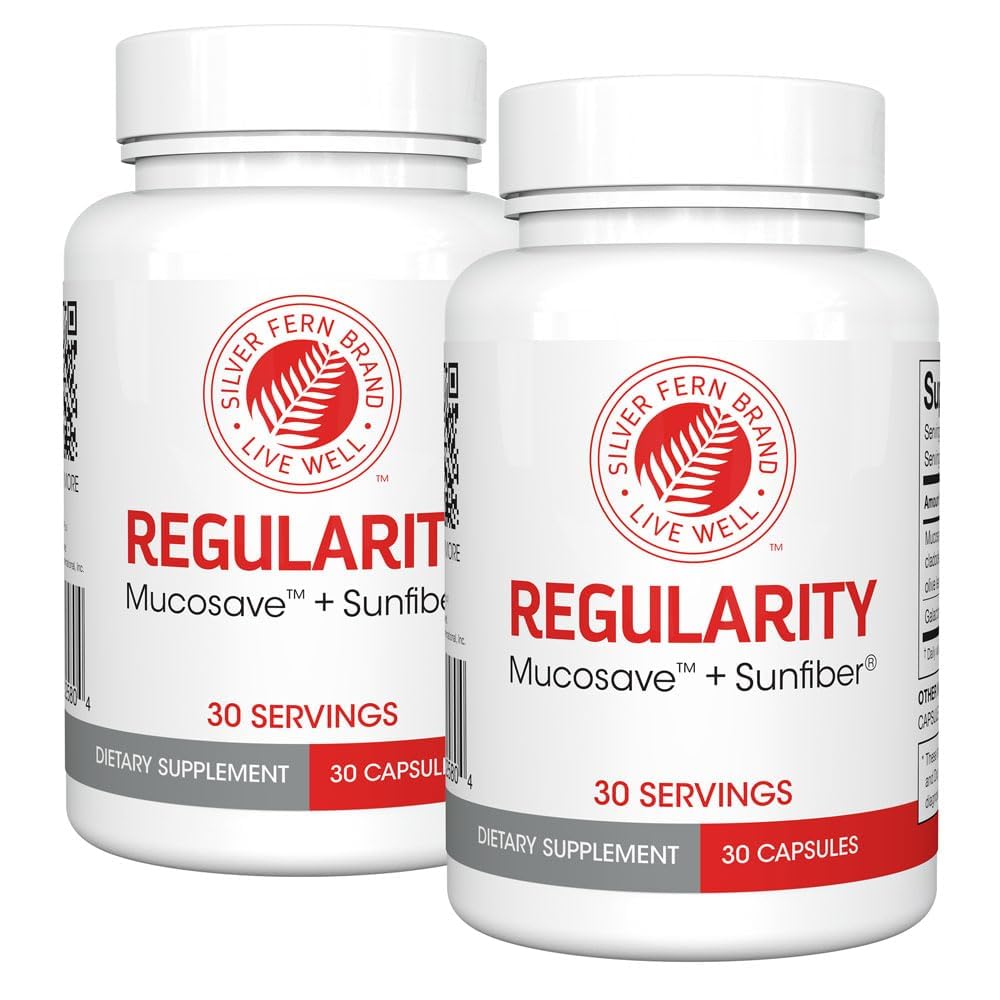 Suplemen Digesi Seri Fern Perak - 2 Botol = 60 Capsules = 60 Hari Supply - Mucosave FG (Prickly Pear Polysaccides & Olive Leaf Polyphenol) & SunFiber