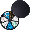 Metal Dispenser Pill Organizer with 7 Comments - Heavy Duty Anti-Mix Pill Container, Large Waterproof Daily Box Pill Case for Vitamin, Medicine, Suplemen, Fish Oil, 0.39lb (Black)