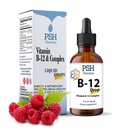 Premium PSH B Kompleks Liquid Drops with B12 - Natural Energy Booster - USA Made Suplement for Energy and Focus Stress Relief and Energy and Imune Dupport - 2 fl oz