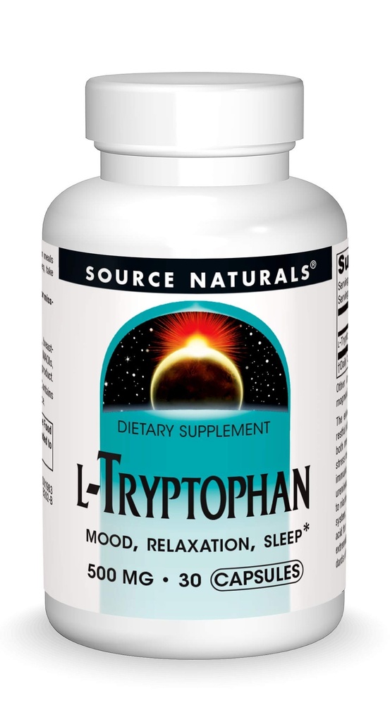 Sumber L- Tryptophan, untuk Mood, Relaxation, dan Sleep *, 500mg - 30 Kapsul