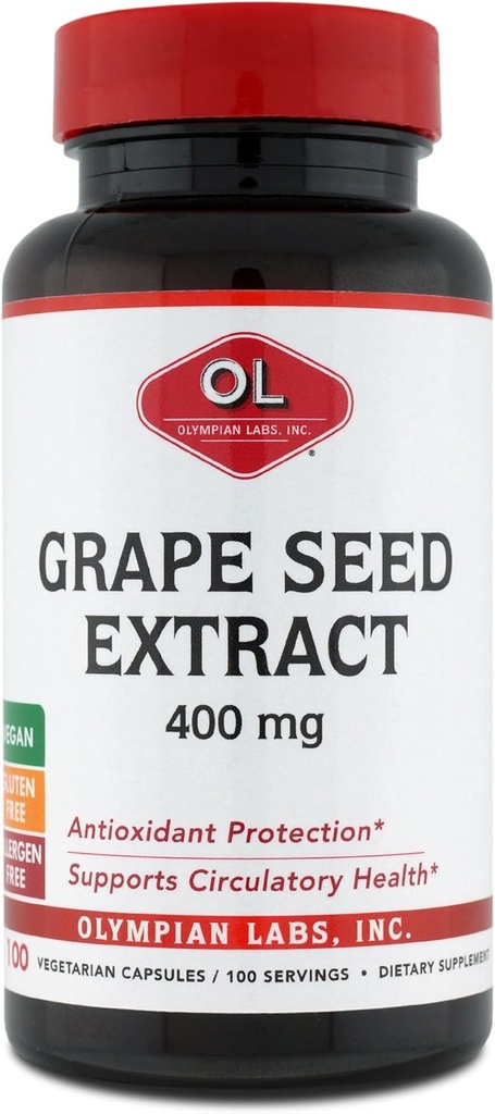 Extract 400 mg Capsules, 100 Count Supporting Heart Health, Antioksidant Protection.