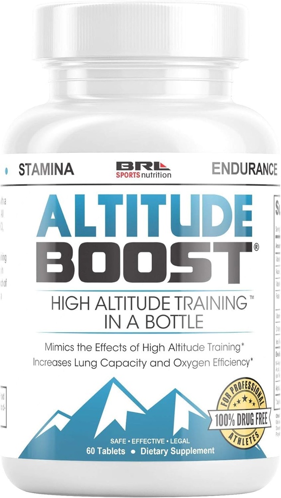 Ketinggian Boost. Pelatihan Ketinggian Tinggi dalam Botol untuk Meningkatkan VO2 Max, Endurance, Oksigen dengan Alpha Lipoic Acid, Besi dan Vitamin B 12 (60 Tablet)