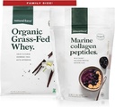 Natural Force Grass Fed Organic Whiy Protein Powder Vanilla Flavor 5 Lb Marine Collagen Powder 11.7 oz