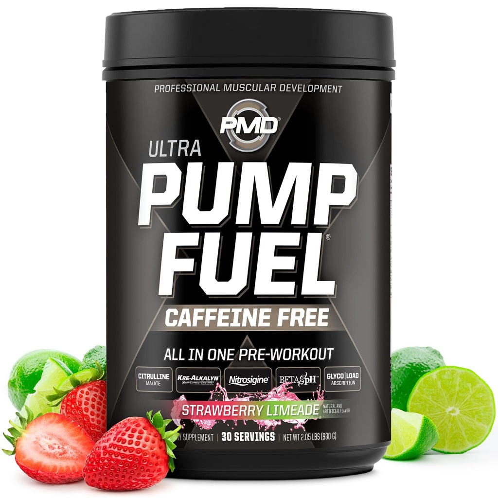 PMD Sports Pump Fuel Ultra Caffeine Free - Premium Premium Premium Promium Prengeout Popper & Muscle, Greater Focus, Endurance & Recovery, Premium Creatine, Arginine & Beta Alanine
