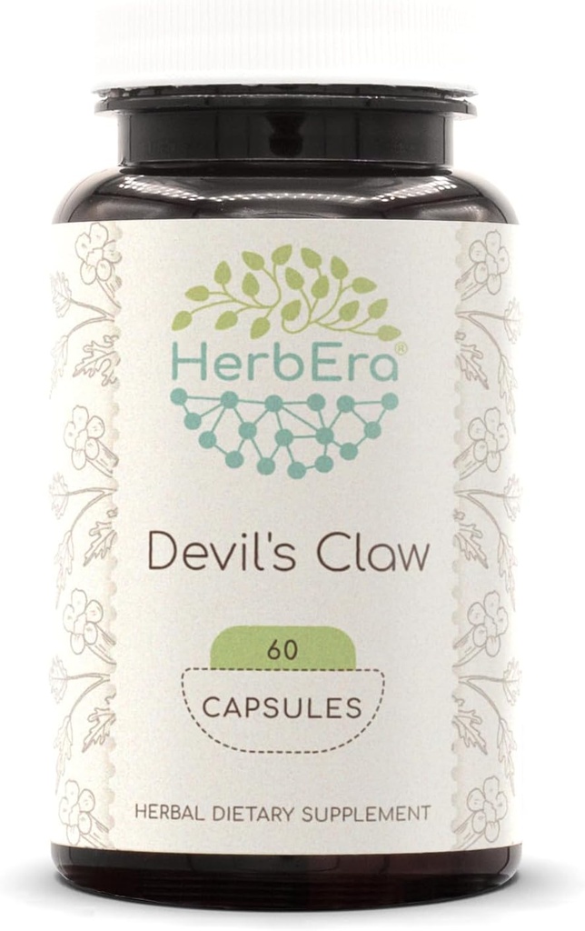HerbEra Devil 's Cakar 60 Capsules, 500 mg, lblis' s Cakar (Harpagophytum Procumbens) Root Kering (60 Capsules)