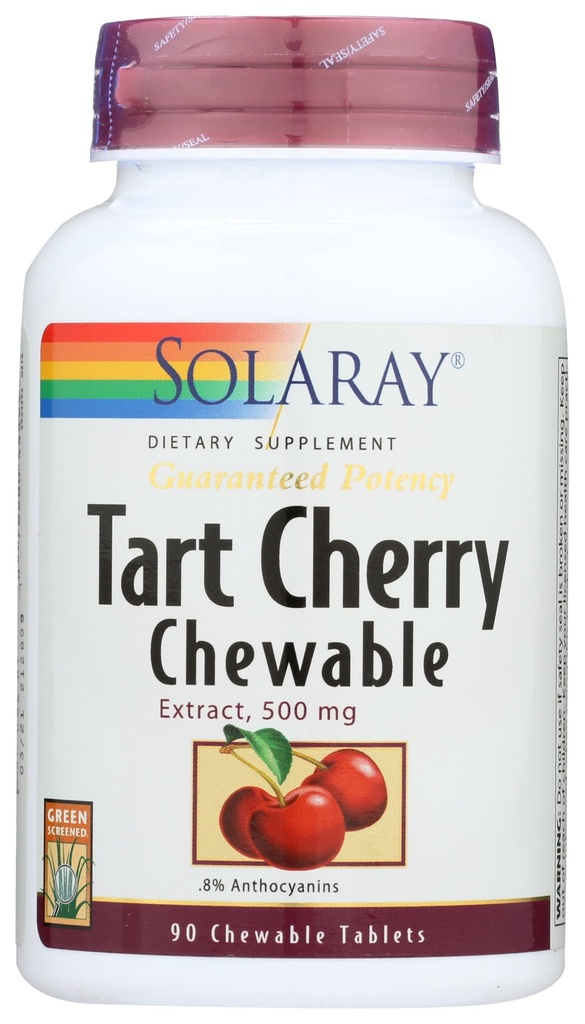 Panjangnya Dijamin Potency Tart Cherry Ekstrak buah, chewable, Cherry (Btles-Plastic) 500mg 124; 90ct