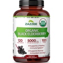Zazzee USDA Organik Hitam Elderberry 10: 1 Ekstrak, 5000 mg Kekuatan, 120 Vegan Kapsul, 2 Bulan Suplai, Standardisasi, konsentrasi 10X Ekstrak, 100% Vegetarian, All- Natural, Non-GMO, dibuat di Amerika Serikat