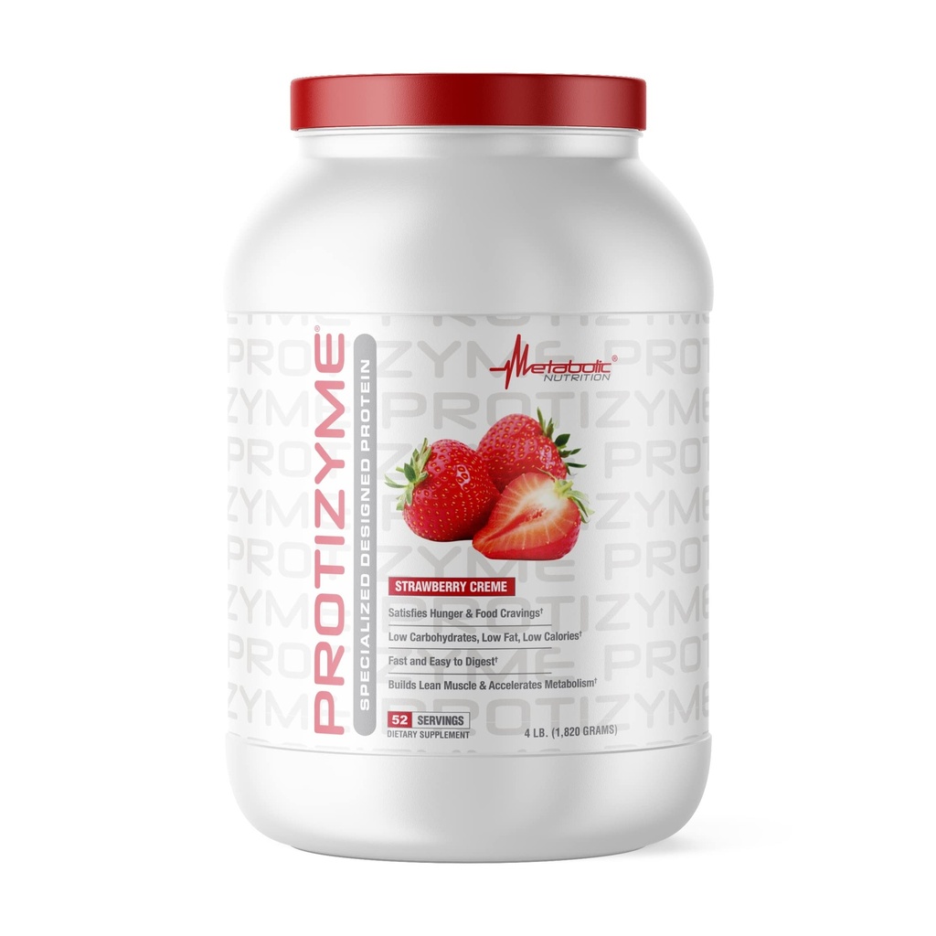 Nuklir Metabolik, Protizyme, 100% Towey Protein Powder, Protein Tinggi, Karb Rendah, Protein Whey Rendah, Enzymes Digetical, 24 Essider Vitamin dan Mineral, 4 Pound (52 ser)