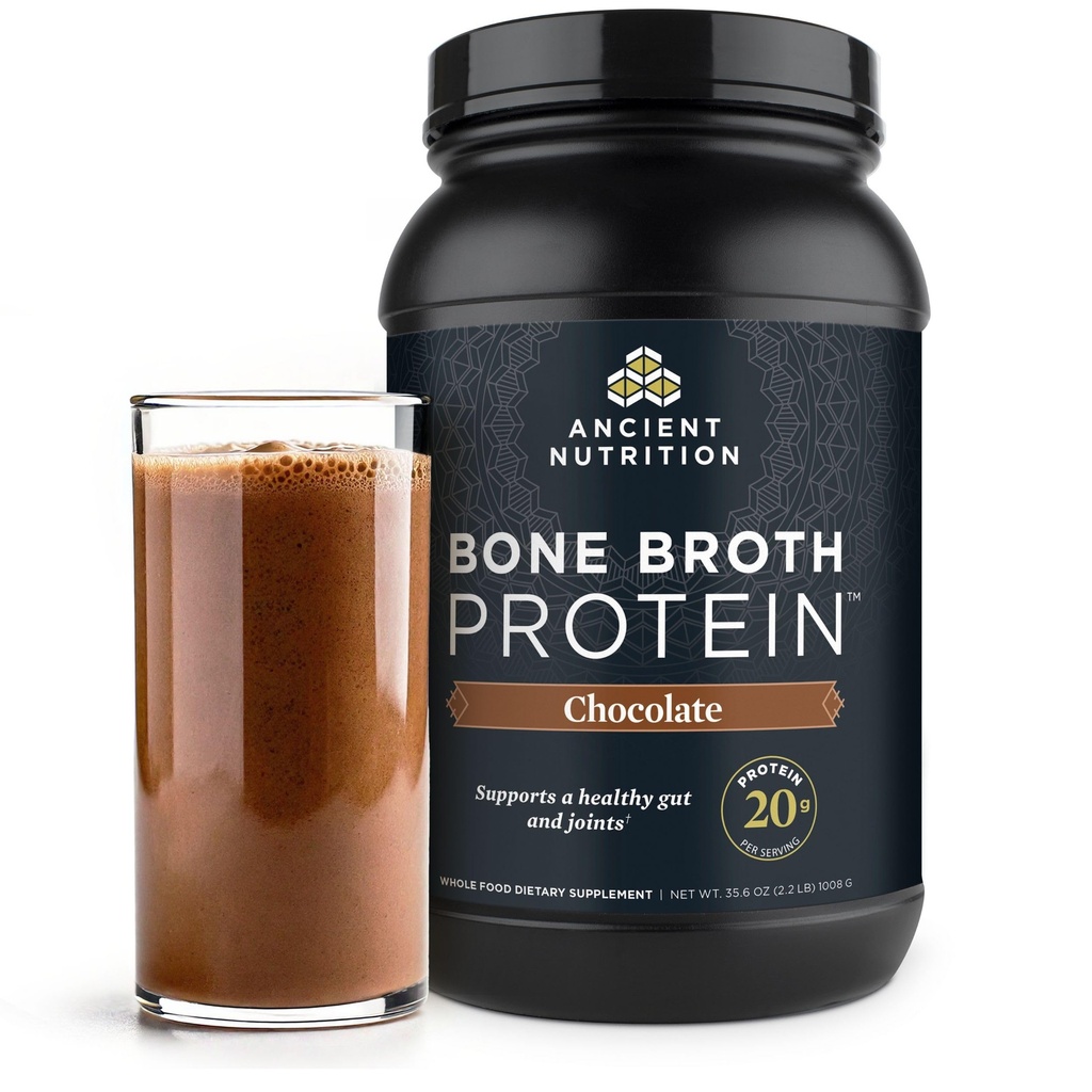 Kubah Nuklir Kuno, Cage Free, Bubuk Protein Bone Broth, 20g Protein, Collagen Peptides Hydrolyzed, Keto & Paleo Friendly, Supports Joint, Gut Health, Chocolate, 40 Servings