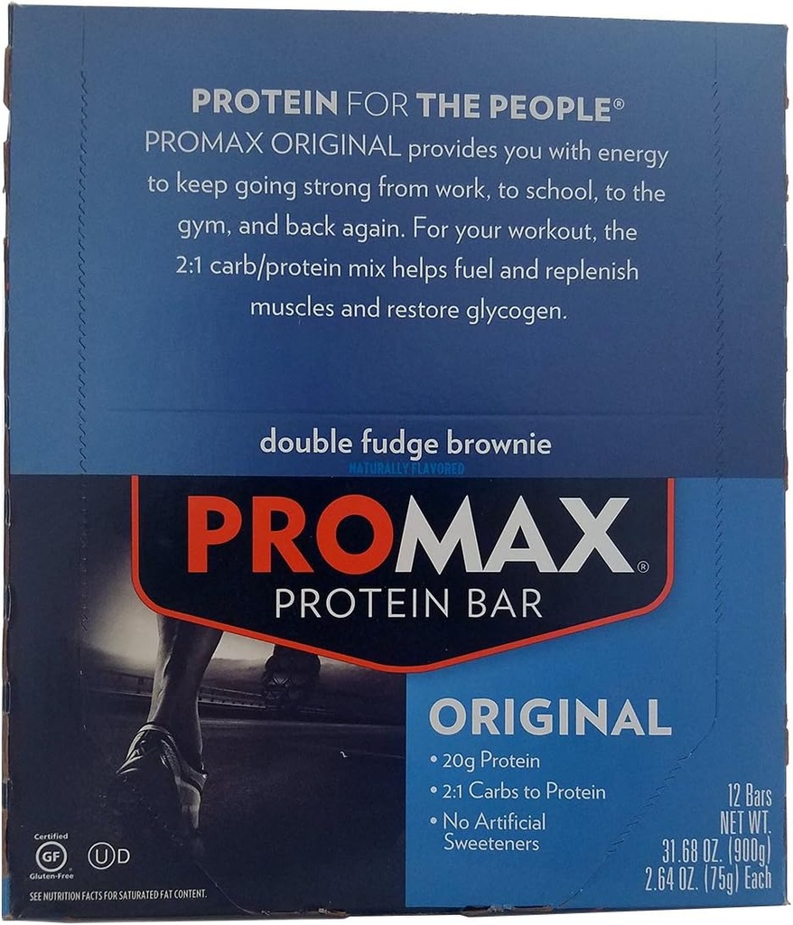 Promax Protein Bar Double Fudge Brownie - 12 - 2.64 oz (75 g) bar [31.68 oz (900 g)]