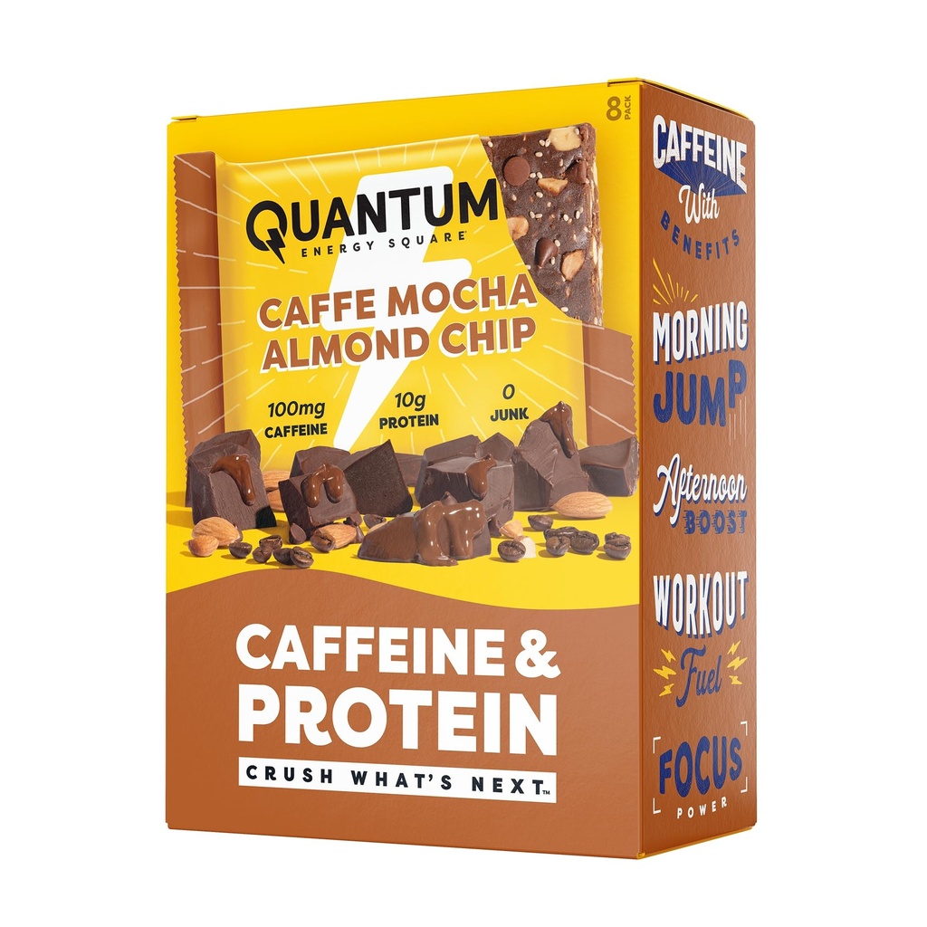 Kotak Energi Quantum, Bar Energi dengan Caffeine & 10g Protein. Delicious Heally Snack On The Go.