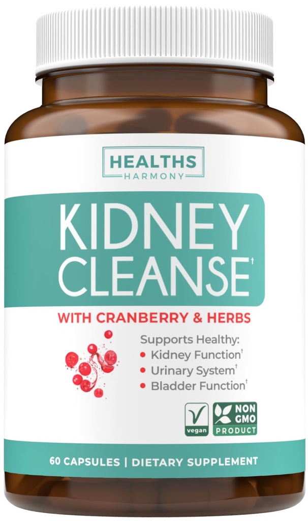 Ginney Cleanse Detox (Non- GMO) Dukung Trek Pembekuan Sehat (Ekstrak VitaCran Cranberry & Herbs - Healthy Ginjal Tambahan - 60 Vegetarian Capsules (Tanpa Pil)