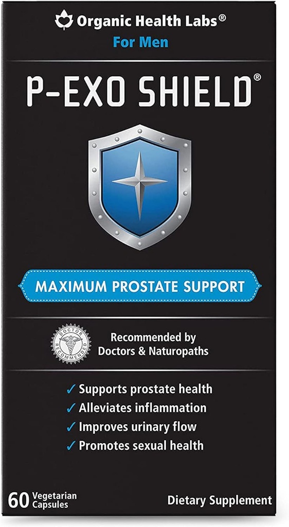 Lab Kesehatan Organik P- ExoShield Prostate Dukungan Lengkap dengan Saw Palmetto, 60 Veggie Capsules