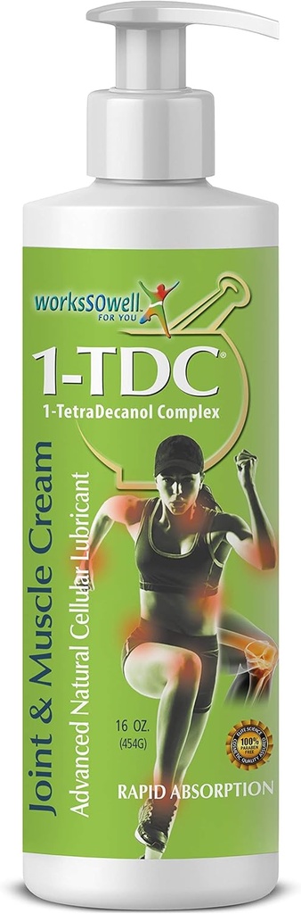 1tdc Joint & Muscle Relief Cream - Gunakan On Back, Knee, Neck, Shoulder, Hip - Soothes Stiff Joints, Muscles, and Injuries in 5- 10 Minutes - Relaxer - 16 oz