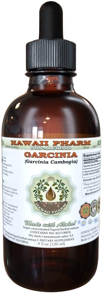 Murni Garcinia Alcohol- Free Liquid Extract, Organic Garcinia (Garcinia cambogia) Dried Fruit Glycerite Hawaii Pharm Natural Herbal Supplemen 2 fleroz