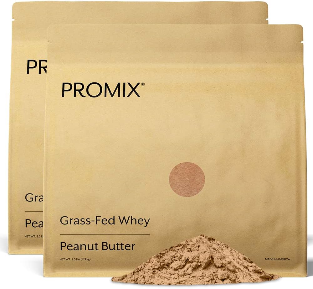 ProMix Nutrection Whey Protein Powder, Peanut Butter - Grass- Fed & 100% All Natural - Alami Post Workout Fitness & Nutrition Shakes, Smoothies, Baking & Cooking Recipes - 5 Pound (Paket 2)