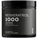 Kebangkrutan Potency Tinggi Ultra Partai Test Trans Resveratrol 1000mg - 98% Murni, Sangat Purified dan Bioavale - Resveratrol Ekstrak Root Polygonum - 60 Capsules