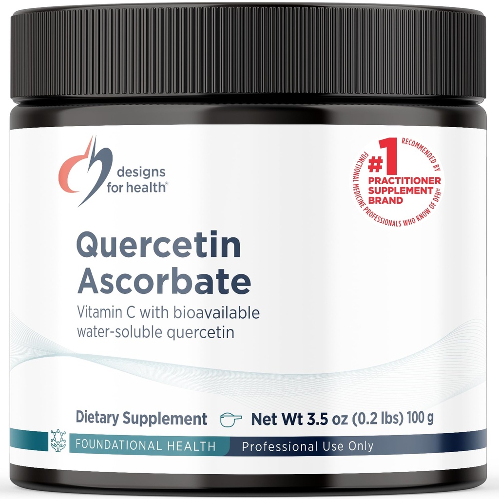 Design untuk Health Quercetin-Accorbate Powder - 240mg QuerceSOL ™ Suplemen - Vitamin C untuk membantu mendukung Respon Histamine Normal - Easy Drink Adding-in, Vegan (77 Servings / 100g)