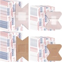 Sinmoe 100 Pieces Flexible Fabric Adhesive Bandages Knuckle and Fingertip Bandages Variety for Wound Care Bulk Pack for First Aid Kits in 2 Simes, 3 x 1.5 Inch, 1.8 x 2 Inch (Brown)