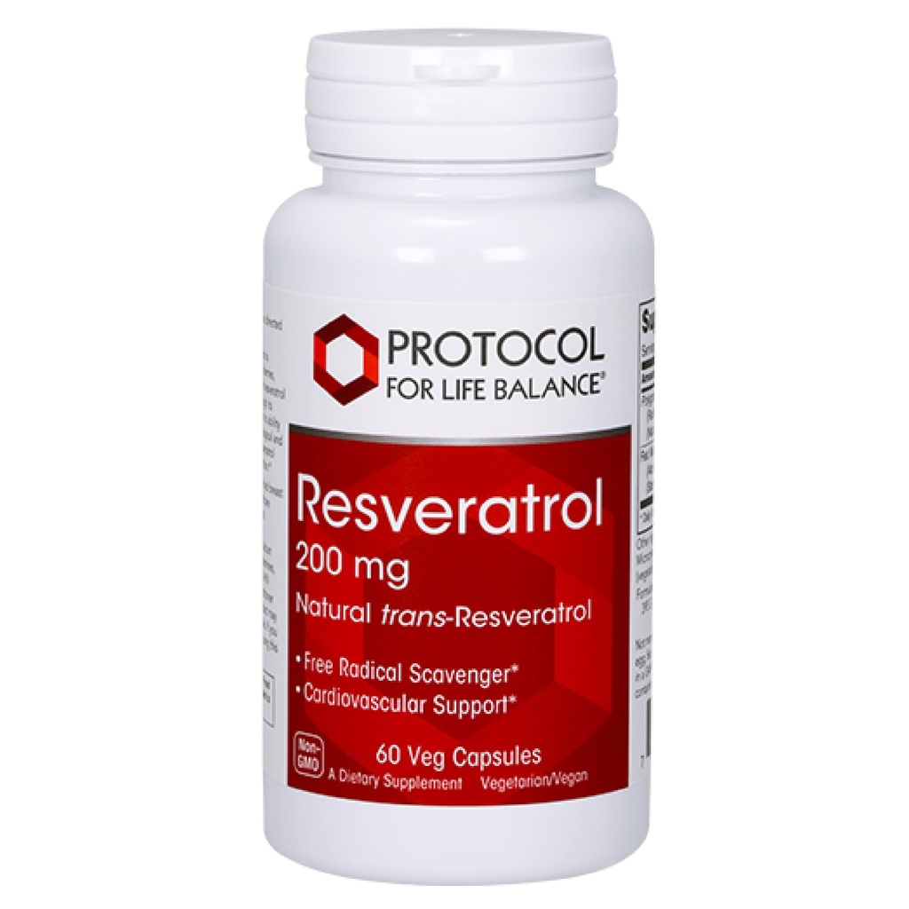 PROTOCOL UNTUK HIDUP BALICE Resveratrol 200 mg - Trans- Resveratrol - dengan Jepang Knotweed & Grape Seed Extract - Vegan & Non- GMO - 60 Veg Capsules