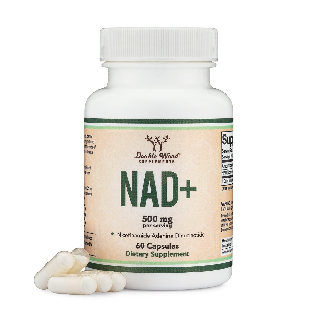 Suplemen Double Wood NAD Anti Aging & Cell Regenerasi: 124r 500mg dari 95% Murni NAD + Per Serving, 30 Hari Supply 124; Mirip dengan Nicotinamide Riboside 124; Pihak Ketiga Diuji, Vegan Aman, Non-GMO