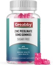 Zinc Kimmies - Zinc Picolinate 50mg, Sugar Free, Sangat Absorbable Zinc Picolinate Suplemen untuk Anak-anak & Dewasa, Dukungan Pertumbuhan, Fungsi Imune, Kesehatan Skin, 60 Gummies