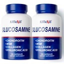 Premium Glucosamin & Chondroitin Suplemen Nutrasi - Bersama secara sehat, Dukungan Bone & Knee - Kaya dalam MSM & Collagen - Ingreasi Natural Organik - Dibuat di AS - 120 Kapsul 2 Pack
