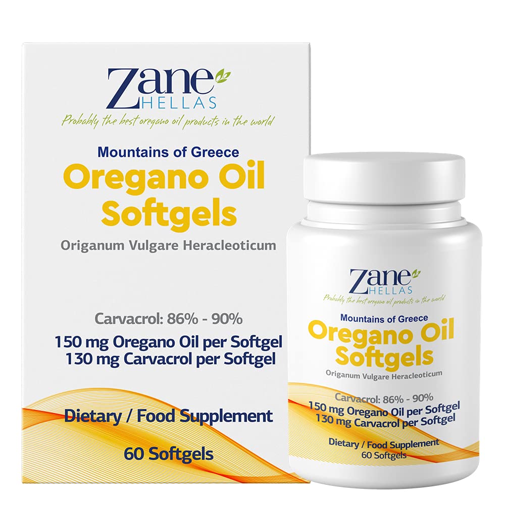 130 mg Carvacrol - 150 mg Oregano Oil per Softgel. World Highest Concentration Oregano Oil Capsule. Zane Hellas Oregano Oil.