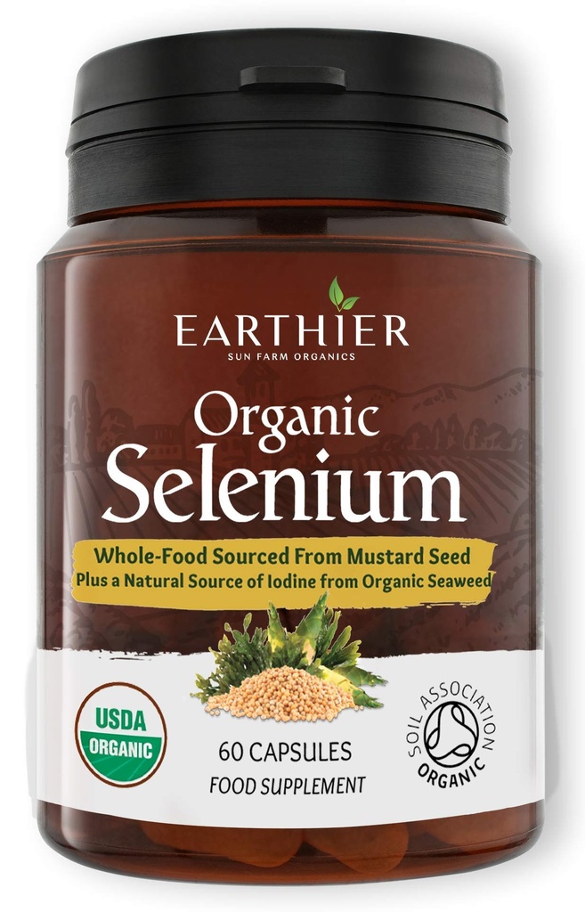 Selenium Organik 200 mcg dengan Iodin dan Silica Semua dari Sertifikasi Seluruh Makanan Organik - Dua Bulan Supply
