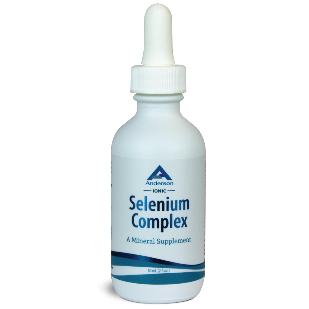 Anderson Ionic Selenium Complex, Liquid Selenium Supplement Drops, Support Thyroid and Immune System, Antioksidant, Fights Free Radikal, Mineral Glass Bottle with Dropper, 40 fl oz