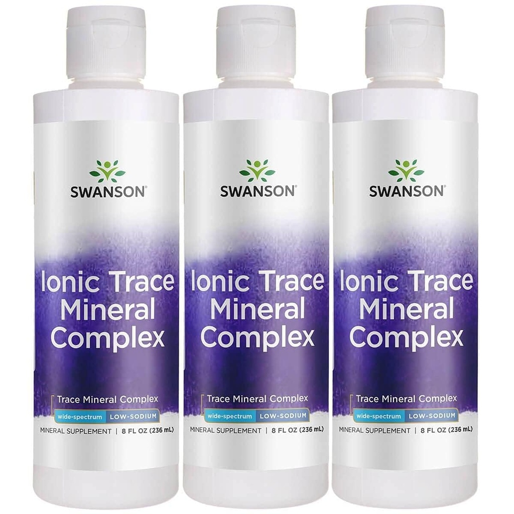Swanson Comcentrace Trace Mineral Drops 8oz-Complex Mineral Complex for Energy, Hidration, & Electrolite Balance Over 72 High Absorpsi Ionic Minesium Seperti Magnesium, Kalium (3 Pack)
