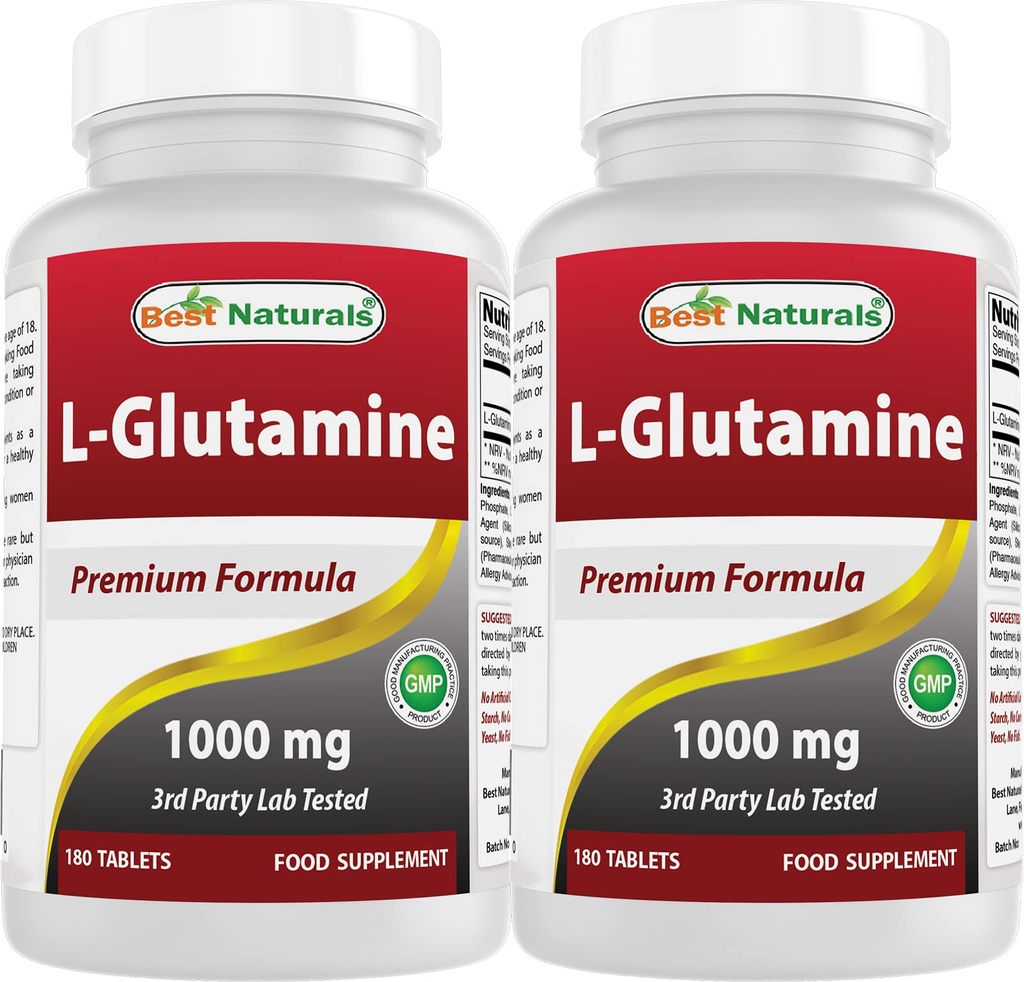 Terbaik L- Glutamine 1000 mg 180 Tablet (180 Cacah (Paket 2))