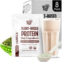 Powder Pack Organik Protein - Tanaman - berbasis Protein, Gluten- Free, Non GMO, 20g Protein per Serving, Hebat untuk Smoothies & Shakes (Vanilla, Paket 8)
