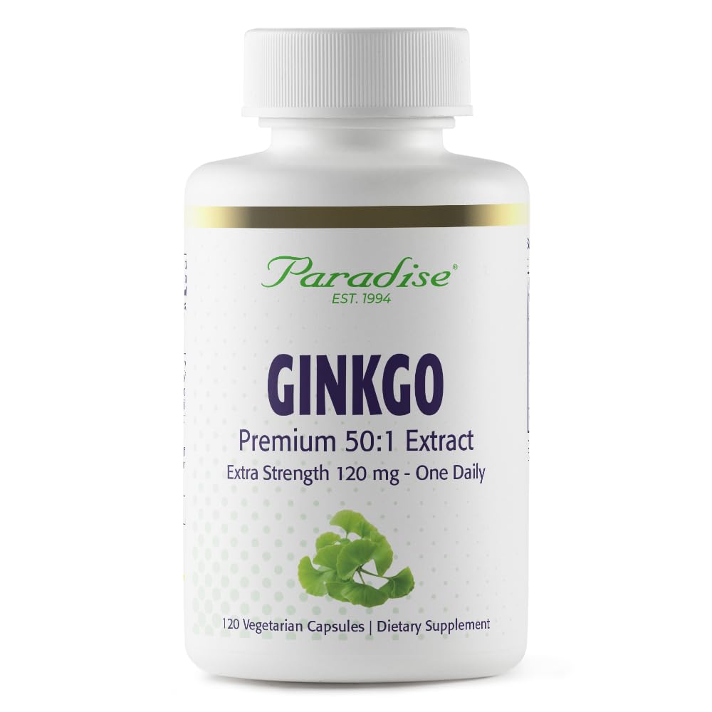 Surga Herbs Ginkgo Biloba Ekstrak, Super Mampu, Ultra Pure, Vegan, Non GMO, Gluten Free, 120 Vegetarian Capsules