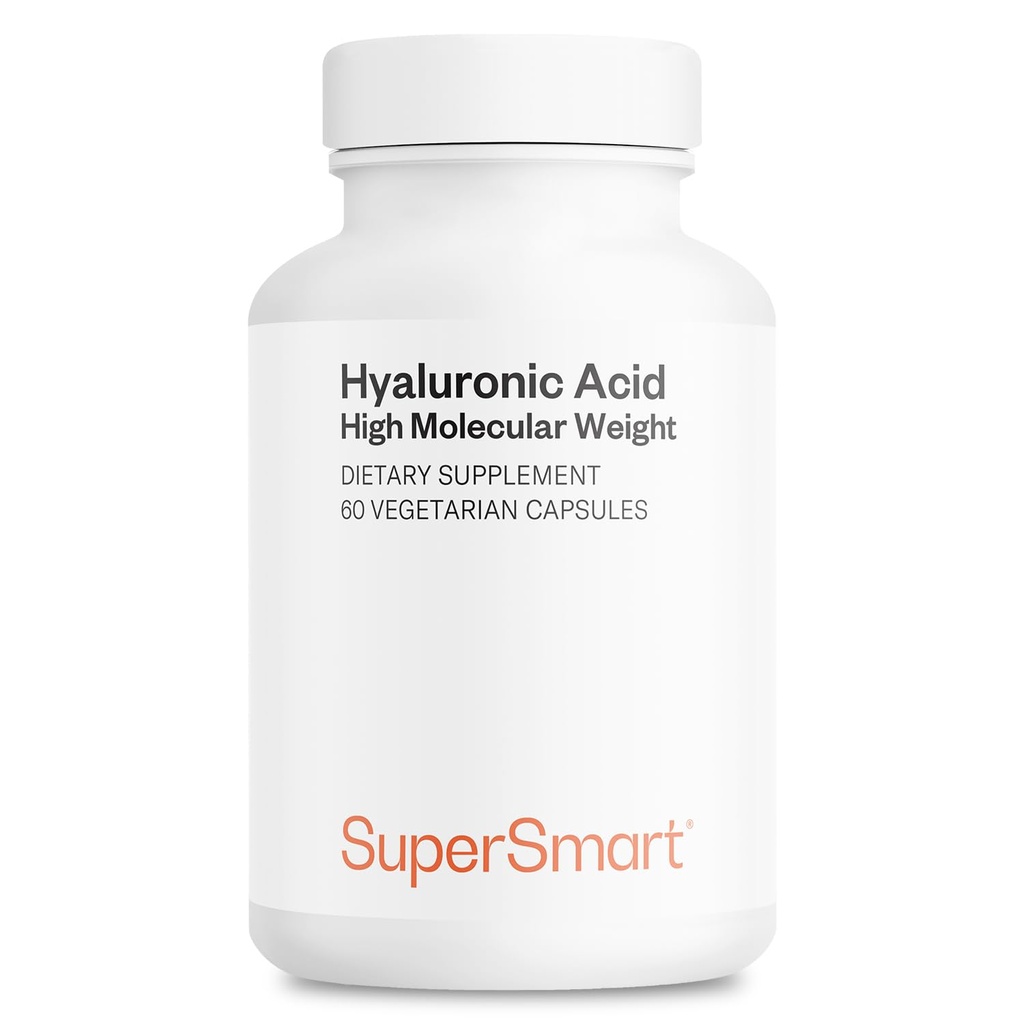 Supersismart Hyaluronic Acid Suplemen 300mg per hari (Sodium Hyaluronate) - Tinggi Molekuler Berat 1,2 Juta Daltons 126-GMO
