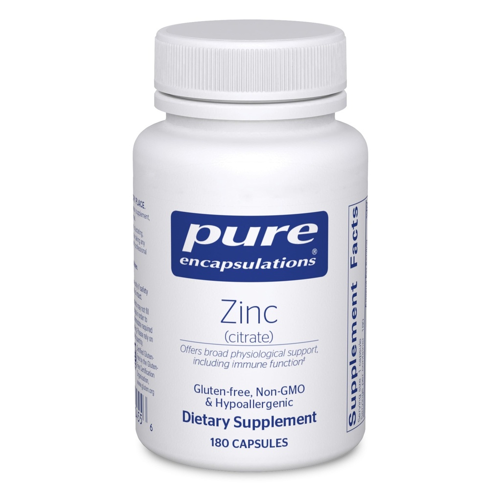 Encapsulasi Murni Zinc (Citrate) - untuk Sistem Imune, Pengembangan Terlarang & Metabolisme * - Suplemen Mineral dengan Enzymes - Sangat Absorbable Zinc - Vegan & Non-GMO - 180 Capsules