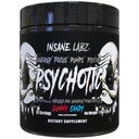 Insane Labz Psychotic Black Edition Mid Stimulant Pre Workout Powder, Energi Fokus Pumps, Penuh dengan Creatine Beta Alanine Taurine Fueline oleh AMPiberry, 35 Servis (Permen Gummy)