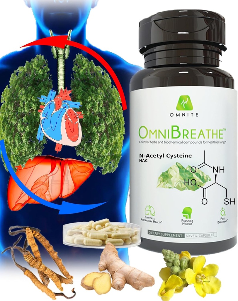 OMNIBREATH - Cepat Meningkatkan Masalah Nafas oleh NAC 600MG Ilmiah Formulated.