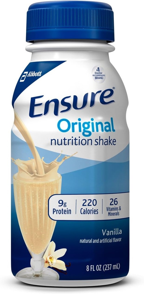 Pastikan Shake Nutrition Asli dengan 9g Protein, Penggantian Meal Shakes, Vanilla, 8 Fl Oz (Paket 16)