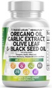 Bersihkan Nutra Oregano Oil dengan Black Seed Oil Garlic Olive Leaf Extract - Oil of Oregano Capsules Ammune Dukung Carvacrol & Thymoquinone Suplemen Perempuan dan Pria + Elderberry Vitamin D3 & Zinc