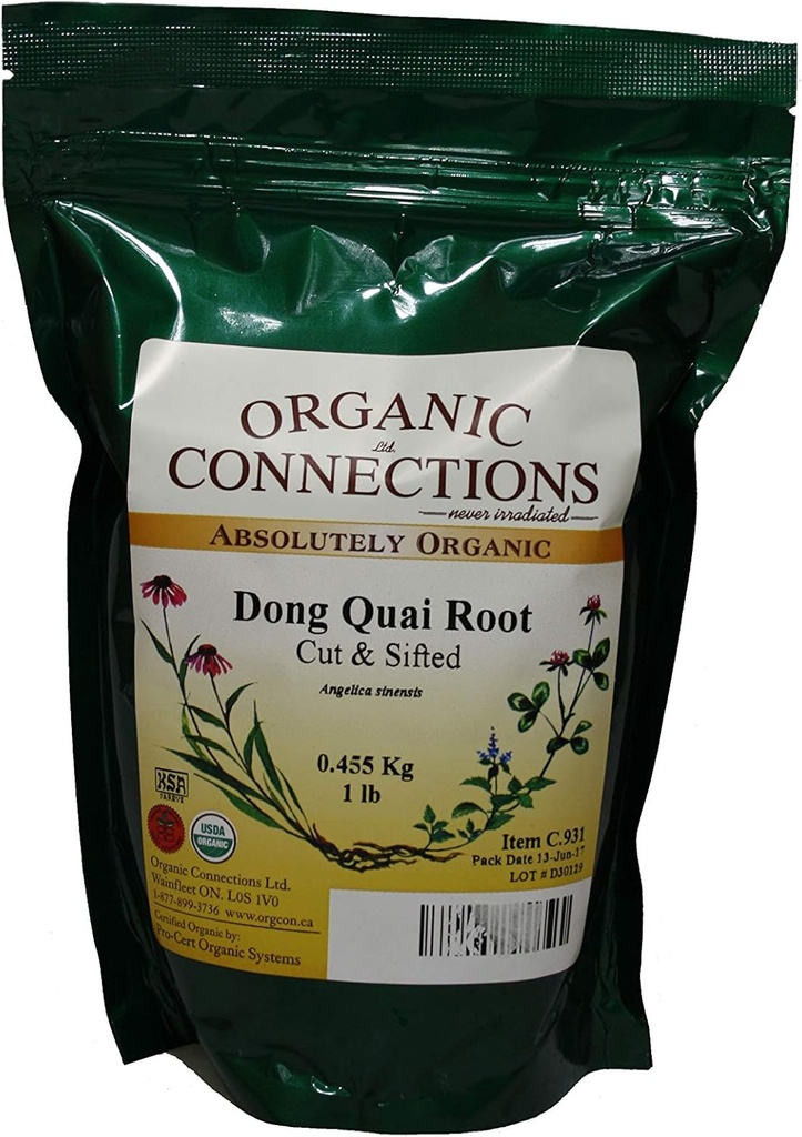 Dong Quai Root, Cut and Sifted, Organik (1 lb)