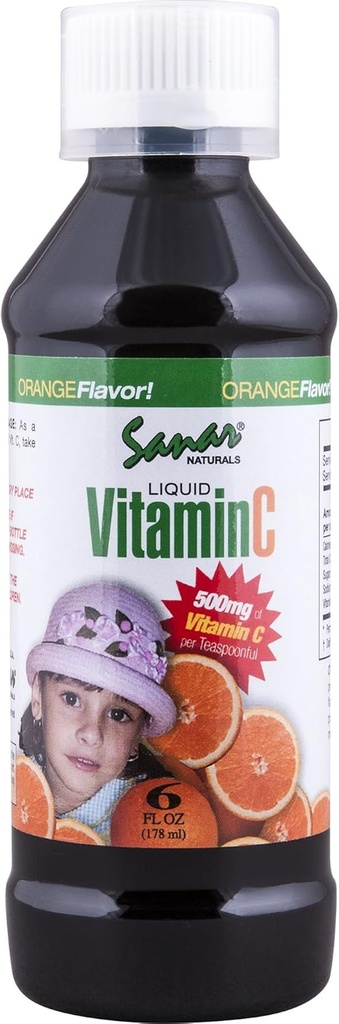Liquid Vitamin C, 6 fl ozune - Dukungan kekebalan, Vitamin C Liquid, Gluten- Free, Allergen Bebas, Non- GMO