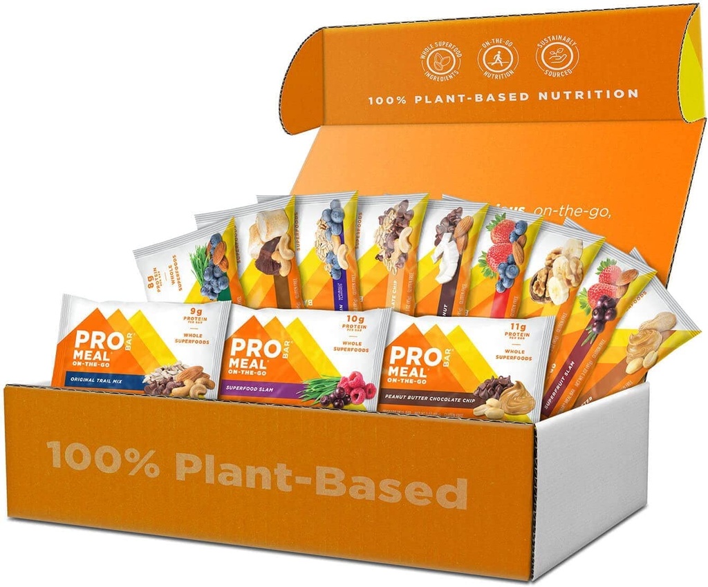 PROBAR - Meal Bar 12 Flavor Variety Pack - Natural Energy, Non- GMO, Gluten- Free, Plant-Based Whole Food Ingredices, 3 Ounce (Paket 12) - Flavors May Vary
