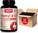 Jarrow Formula Maksimum Metil B-12 5000 mcg Dietary Suplemen - 90 Cherry Chewable Tablet - Bioactive Vitamin B-12 - Mendukung Produksi Energi Cellular, Sleep & Brain Health (Paket 12)