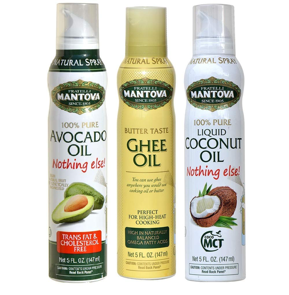 Mantova Keto Spray Oil Set (Avocado, Ghee, Coconut MCT Minyak, pak 3