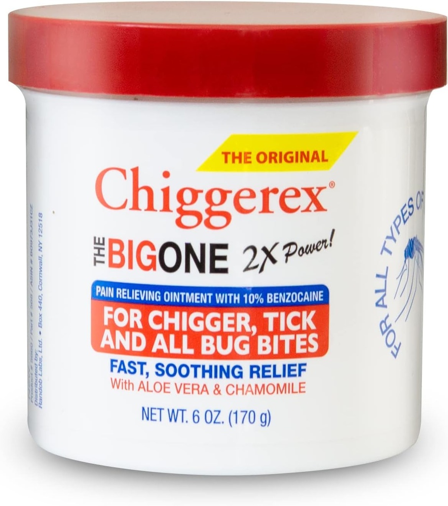 Chiggerex 2X Power First Aid Diobati Oxated for Chiggers, Mosquito Bite, Ticks and Bug Bite Relief dengan Aloe Vera & Chamomile, 6 oz