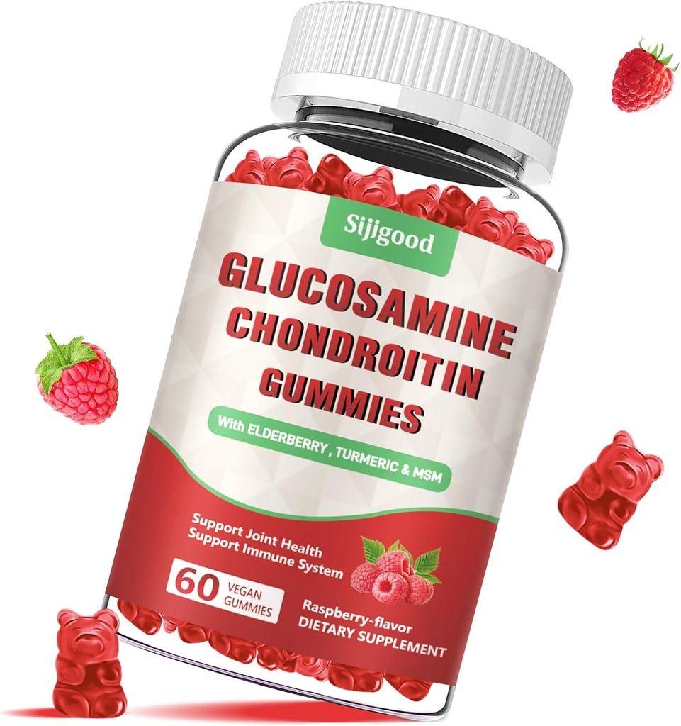 Enhanced Glucosamin Chondroitin Gummies with MSM for Dewata - Incredi- Power Health & Fleksibility, Antioksidant & Imune Suppplemen, 60 Count