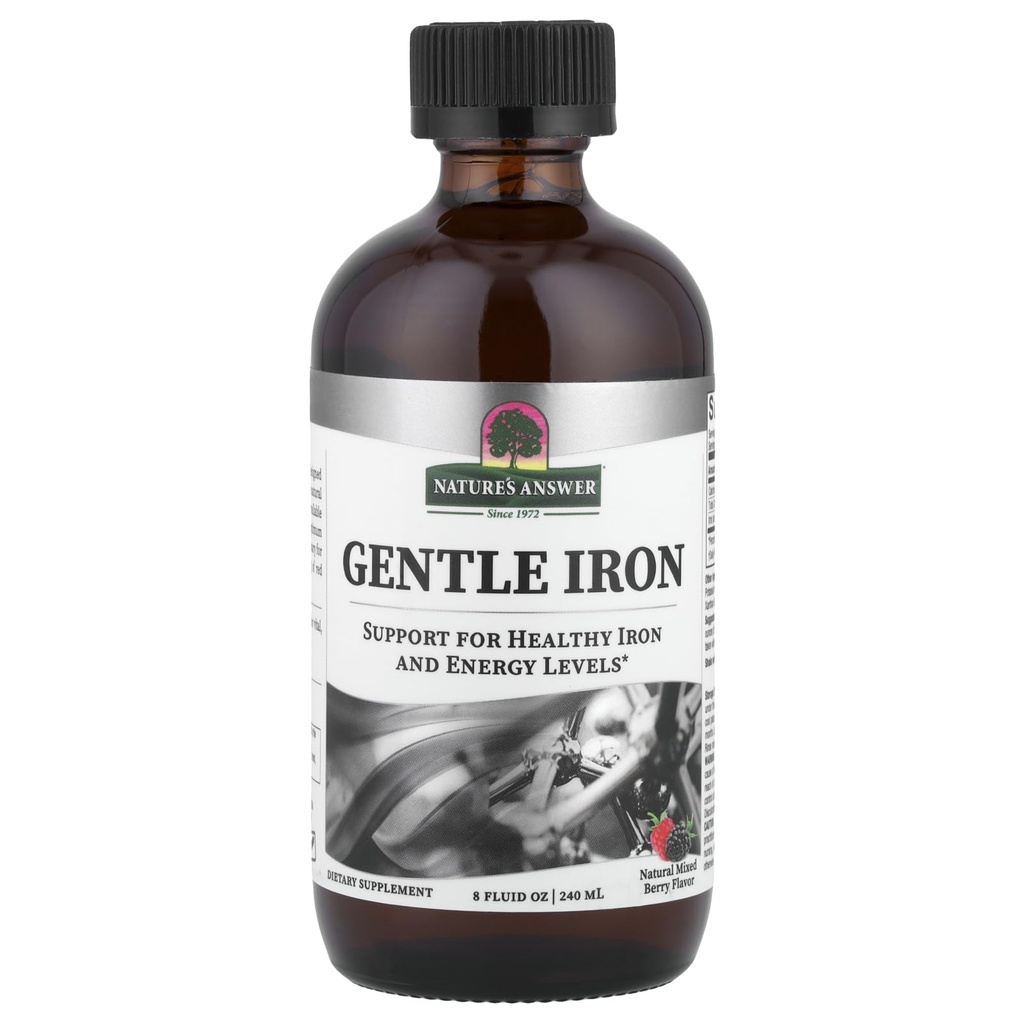 Nature 's Respon Gentle Iron 8 Ounce Liquid 126; Mendukung Red Blood Cells 124; Mendukung Iron Levels 124; Gluten Free 124; Non GMO