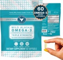 Trident Seafood Pure Catch Wild Alaska Fish Oil 1060mg Triple Strength Omega- 3 Fish Oil Suplement for Women - EPA dan DHA - 60 CT.
