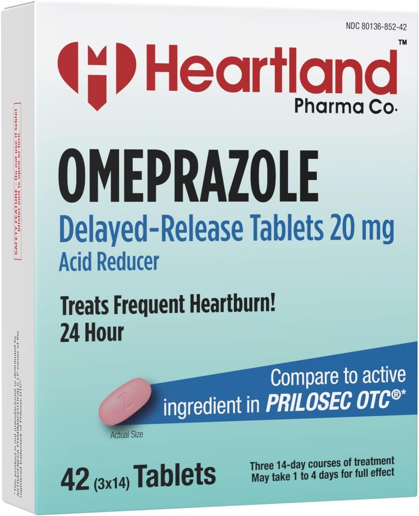 Omeprazole 20mg 124; Heartburn Relief Medicine Acid Reducer Tablet Acid 124; Antax Tablet Acid Reflux 124; 42 Count